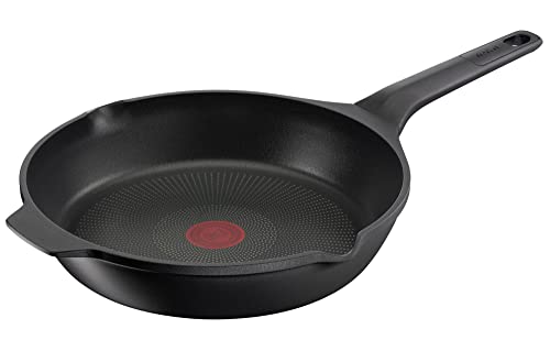 Tefal E24906 Robusto Aluguss Bratpfanne 28 cm | einfache Reinigung | Antihaftversiegelung | Thermo-Signal Temperaturanzeiger | spülmaschinenfest | induktionsgeeignet | Schwarz von Tefal