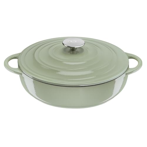 Tefal LOV Servierpfanne 28 cm, wiedergewonnenes Gusseisen, optimale Wärmespeicherung, für alle Herdarten, induktionsgeeignet, backofengeeignet bis 250°C, spülmaschinengeeignet, hellgrün, E25872 von Tefal