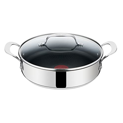 Tefal E30 Jamie Oliver Servierpfanne 25 cm Induktion 2 tlg, mit 2 Seitengriffen -SET20- Servier-Pfanne Antihaft, Edelstahl, Spülmaschinenfest, Induktionsherd geeignet von Tefal