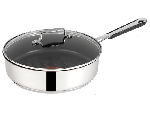 Tefal E30 Jamie Oliver Schmorpfanne Induktion 25 cm mit Deckel 2 tlg -SET5- Saute-Pfanne Antihaft-beschichtet, HOHER RAND, Spülmaschinenfest, FÜR ALLE HERDARTEN von Tefal