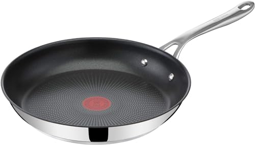 Jamie Oliver by Tefal Cook's Direct On Bratpfanne 28 cm, Antihaft, Induktionstauglich, Backofenfest, Edelstahl, Genieteter Griff, E3040644 von Tefal