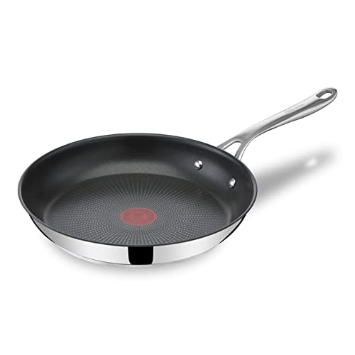 Tefal Jamie Oliver by Cook's Direct On Bratpfanne 28 cm, Edelstahlpfanne Induktion, Antihaftbeschichtung, backofenfest, Edelstahl, genieteter Griff, E3040644 von Tefal