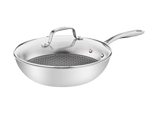 Tefal E49716 Eternal Mesh Wokpfanne | mit kratzfester Mesh Beschichtung | PFOA-frei | geeignet für alle Herdarten, auch für Induktionsherde | inkl. Glasdeckel | Edelstahl | 28 cm von Tefal