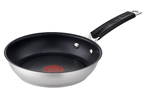 Jamie Oliver by Tefal Bratpfanne 20 cm, Antihaft, Induktion, Edelstahl, Genieteter Griff mit Silikoneinlage, Thermo-Signal, Langlebig, E51202AZ von Tefal