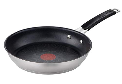 Jamie Oliver by Tefal Bratpfanne 28 cm, Antihaft, Induktion, Edelstahl, Genieteter Griff mit Silikoneinlage, Thermo-Signal, Langlebig, E51206AZ von Tefal