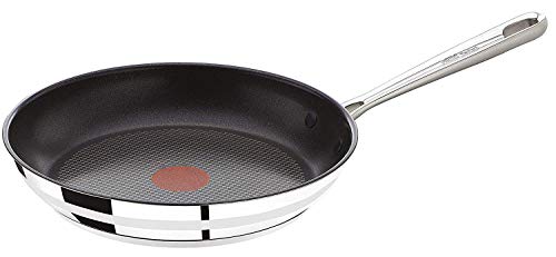 Tefal E85604 Jamie Oliver Pfanne, Bratpfanne, 24cm, Induktionspfanne, integrierter Temperaturanzeiger, Antihaft-Versiegelung aus Edelstahl von Tefal