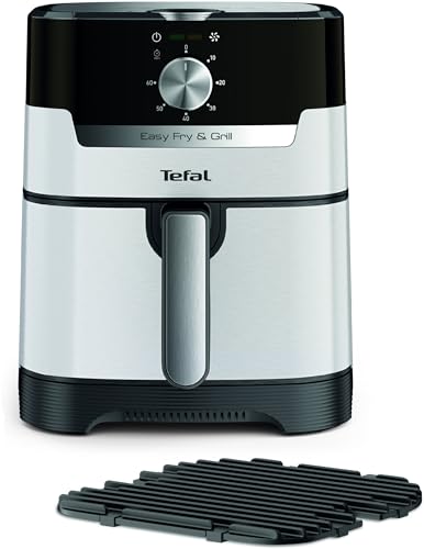 Tefal EY501A Easy Fry & Grill Heißluftfritteuse | 4,2 L Fassungsvermögen | 2-in-1 Technologie | Extra Crisp-Technologie | energiesparend | Grill-Technologie | Timer | Nube, Weiß von Tefal