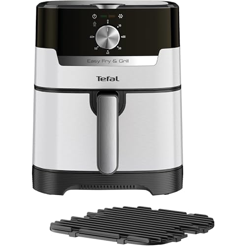 Tefal EY501A Easy Fry & Grill Heißluftfritteuse | 4,2 L Fassungsvermögen | 2-in-1 Technologie | Extra Crisp-Technologie | energiesparend | Grill-Technologie | Timer | Nube, Weiß von Tefal