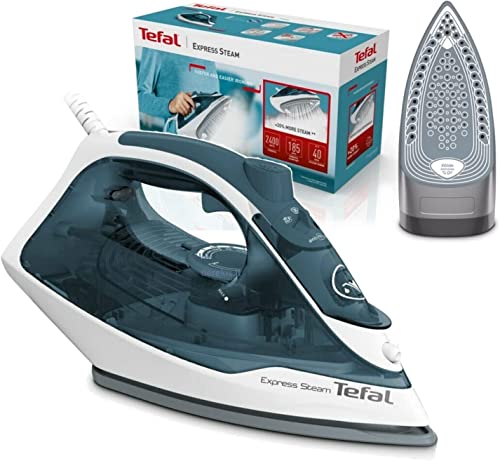 Tefal Express Power Bügeleisen Dampfbügeleisen mit starken 185g Dampfstoß, (Keramikbügelsohle XGlide Keramik mit drei Dampfzonen, 2400 Watt, Tropfstopp, automatische Dampfmengenregulierung) von Tefal