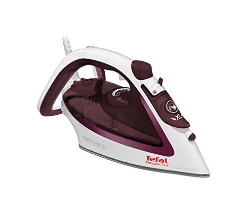 Tefal FV5716 Easygliss Plus Dampfbügeleisen | 190 g/Min. Dampfstoß | Vertikaldampf | XL Wassereinfüllöffnung | stabile Ablage | Durilium AirGlide Bügelsohle | Weiß/Bordeaux von Tefal