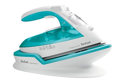 Tefal FV6520 Freemove Air Kabelloses Dampfbügeleisen | 2400 W | 25g/Min-Dauerdampf | 115g/Min-Dampfstoß | Kabellose Technologie | Automatisches Abschalten | Türkis/Weiß von Tefal