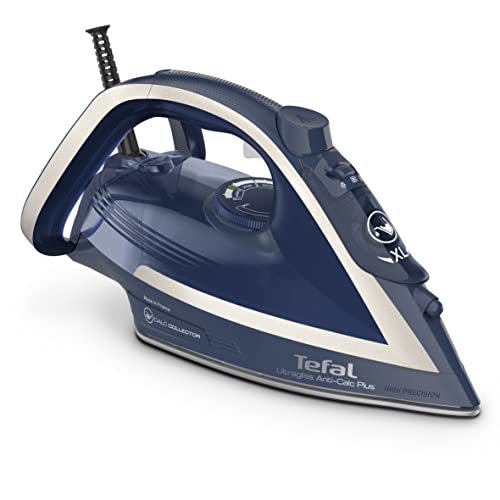 Tefal FV6830 Ultragliss Anti-Kalk Plus Dampfbügeleisen | 2800 Watt | Dampfstoß: 250 g/Min. | 50 g/Min. Dampfabgabe | abnehmbarer Kalk-Kollektor | kratzfeste Bügelsohle | Blau/Weiß von Tefal