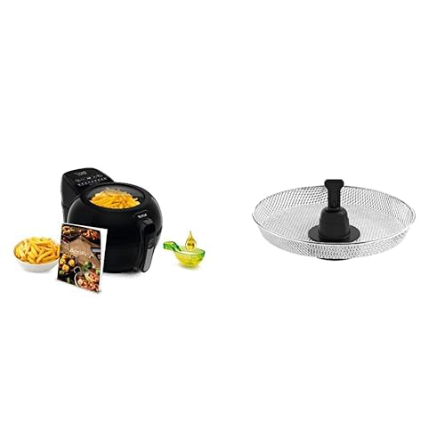 Tefal FZ7738 ActiFry Genius+ Heißluftfritteuse | 1500 Watt | Fassungsvermögen: 1,2 kg | Timer | 9 automatische Menüs | Rührarm-System | Schwarz & XA7012 ActiFry Garkorb Zubehör von Tefal