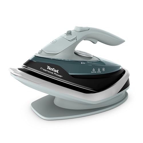 Tefal Freemove Power kabelloses Dampfbügeleisen, 2600 Watt, 40 g/Min. Dampfmenge, 220 g/Min. Dampfstoß, 250 ml Wassertank, Auto-Off, kratzfeste Keramik-Bügelsohle, Tropfstopp, Eukalyptus, FV6670E0 Tefal Freemove Power kabelloses Dampfbügeleisen, 2600 Watt, 40 g/Min. Dampfmenge, 220 g/Min. Dampfstoß, 250 ml Wassertank, Auto-Off, kratzfeste Keramik-Bügelsohle, Tropfstopp, Eukalyptus, FV6670E0 von Tefal