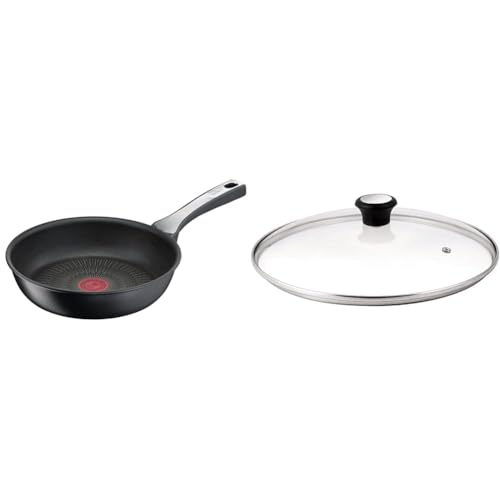 Tefal G25904 Unlimited On Bratpfanne | 24 cm & Glasdeckel 24 cm, Edelstahlfassung, Spülmaschinenfest, Dampfventil, Thermokunststoffgriff, 28097512 von Tefal