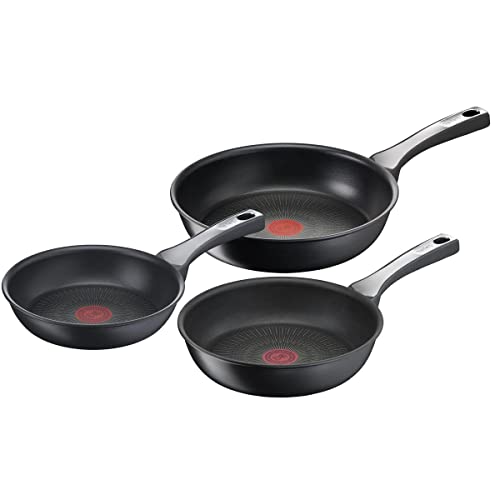 Tefal G25991 Unlimited On Pfannenset 3-teilig | mit kratzfester Titanium Antihaft-Beschichtung | Thermo-Signal | PFOA-frei | geeignet für Herdarten | Induktionsherde | 20 cm, 24 cm, 28 cm von Tefal