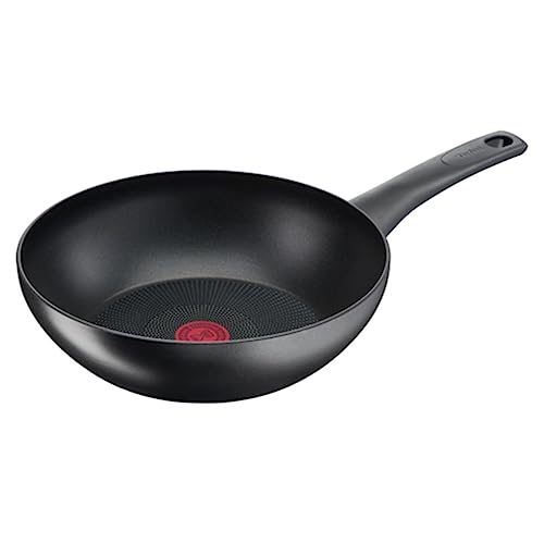 Tefal G26019 Ultimate On Wokpfanne 28CM | Antihaftversiegelung mit Titanpartikel-Verstärkung | Thermo-Spot | PFOA-frei | geeignet für alle Herdarten, auch für Induktionsherde | schwarz von Tefal