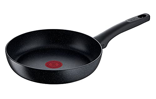 Tefal G28104 Black Stone Bratpfanne 24 cm | Mineralia+ Antihaftversiegelung | sicher | Thermo-Signal | induktionsgeeignet | gesund Kochen | Stone-Effekt | Schwarz von Tefal