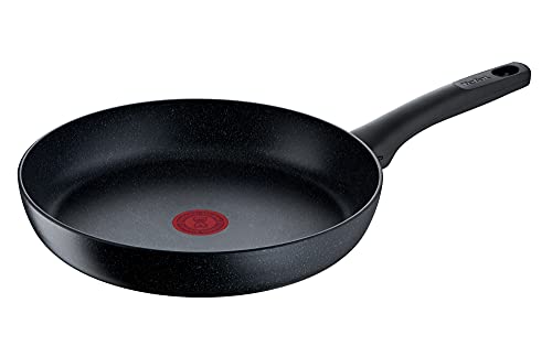 Tefal Black Stone Bratpfanne 28 cm, Mineralia+ Antihaftversiegelung, sicher, Thermo-Signal, induktionsgeeignet, gesund Kochen, Stone-Effekt, schwarz, G28106 von Tefal