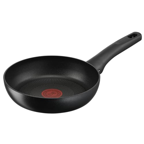 Tefal G28802 Hard Titanium On Bratpfanne 20 cm | Aluminium | unbedenkliche Antihaftversiegelung | Thermo-Signal Temperaturanzeiger | für alle Herdarten geeignet | induktionsgeeignet | Schwarz von Tefal