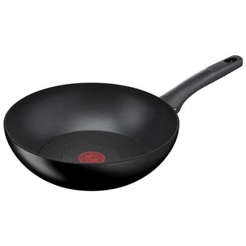 Tefal Hard Titanium On Wokpfanne Induktion 28 cm, Antihaftversiegelung, Thermo-Signal bei idealer Brattemperatur, für alle Herdarten geeignet, Aluminium, schwarz, G28819 von Tefal