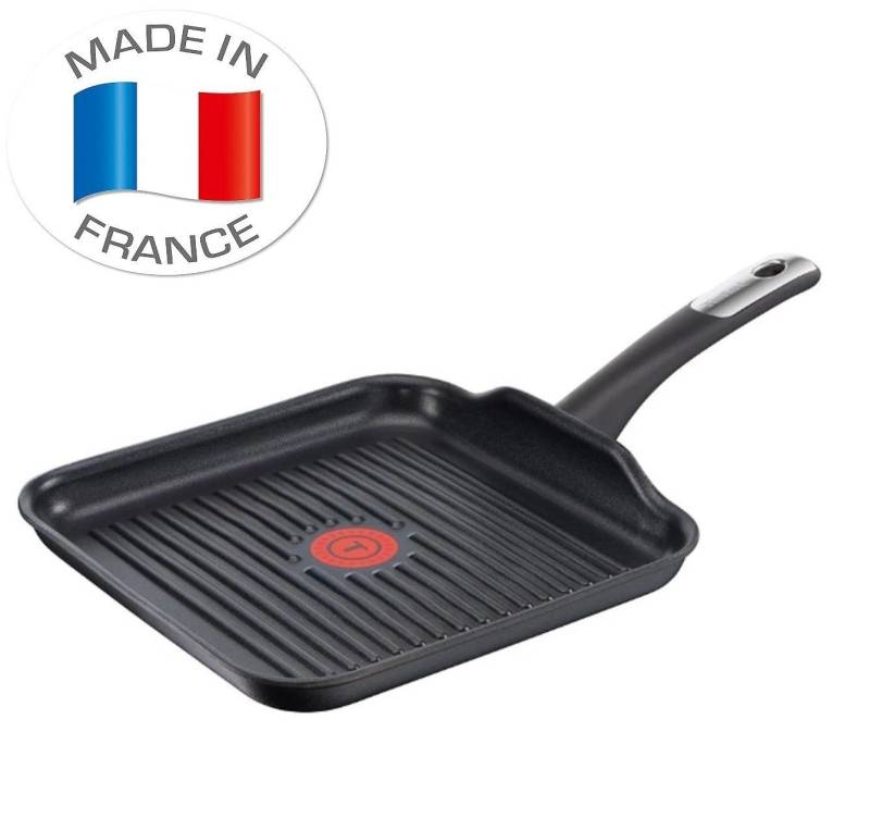 Tefal Grillpfanne C63340 Grillpfanne Induktion, Gusseisen Steakpfanne, Grill Pfanne, Aluminiumguss (1-tlg., Antihaftbeschichtet, Bratpfanne, Steak braten, Fleischpfanne), Grill Pfanne, Ofenfest, Induktion, Pfanne von Tefal