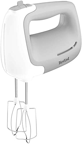 Tefal Handmixer Prep'Mix HT450B | 450 W | 5 Geschwindigkeiten | 2 Schneebesen und 2 Knethaken aus Edelstahl | Ergonomisches Design | Spülmaschinenfestes Zubehör von Tefal