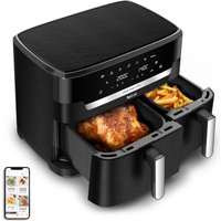 Tefal Heißluftfritteuse "EY9428 Dual Easy Fry XXL" 2700 W Heissluftfritteuse Doppelkammer, energie- & zeitsparend, EY9428 von Tefal