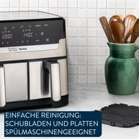 Tefal Heißluftfritteuse "Jamie Oliver by Tefal EY90JDE Dual Easy Fry & Grill", 2700 W, Heissluftfritteuse Doppelkammer, 8 automatische Programme, EY90JDE von Tefal