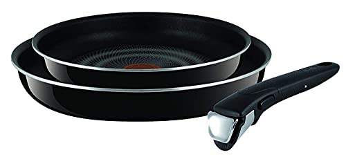 Tefal Ingenio Elegance L23190 Pfannen-Set 3 tlg. | 22 cm, 26 cm | Aluminium | inklusive abnehmbarer Ingenio 5 Griff | grau/blau, 34 x 29 x 6.5 cm von Tefal