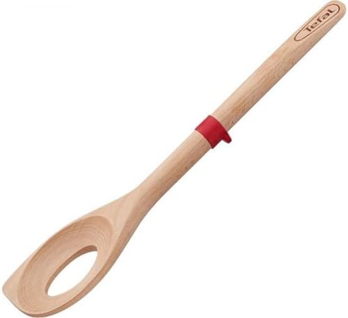 Tefal Ingenio Holz-Risotto-Löffel, Buchenholz, Silikon, praktischer rutschfester Sicherheitsring aus Silikon, geringe Wärmeleitung, Braun / Rot, 38.4 x 9.2 x 2.7 cm, K23085 Tefal Ingenio Holz-Risotto-Löffel, Buchenholz, Silikon, praktischer rutschfester Sicherheitsring aus Silikon, geringe Wärmeleitung, Braun / Rot, 38.4 x 9.2 x 2.7 cm, K23085 von Tefal