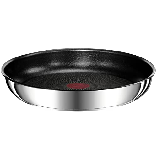 Tefal Ingenio Preference Bratpfanne 28 cm, stapelbar, Edelstahl, sichere Antihaftbeschichtung, Induktion, vielseitig einsetzbar, platzsparend, Temperaturanzeige, L9730602 von Tefal