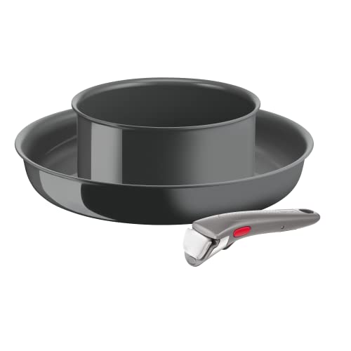 Tefal Ingenio Renew Set mit 3 Teilen, Pfanne 28 cm, Topf 18 cm, Griff, Induktion, Keramikbeschichtung, Thermo-Signalfunktion, recycelt L2609302 von Tefal