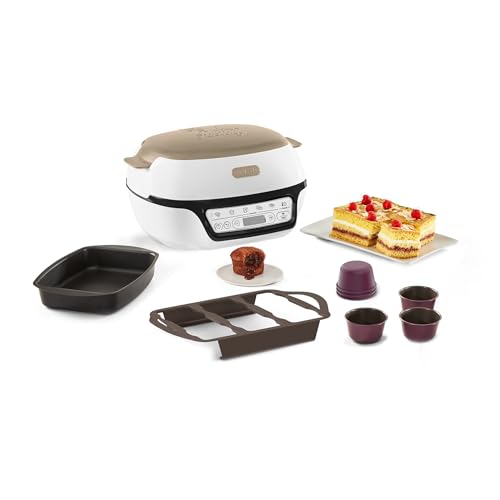 Tefal Intelligente Kuchenmaschine, 5 automatische Programme, ideale Temperatur- und Zeiteinstellung, Antihaftbeschichtete Aluminiumform, 6 Creabake Muffinformen, Cake Factory KD804910 von Tefal