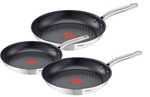 Tefal Intuition A703S314 Pfannenset aus Edelstahl, 20/24/28 cm, Induktion, antihaftbeschichtet, 3 Stück von Tefal