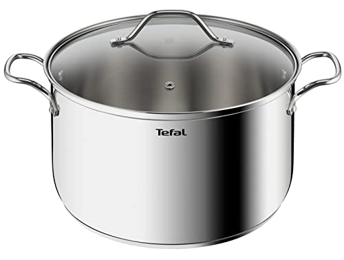 Tefal Intuition XL großer Kochtopf, Edelstahl, 28 cm/8 l, Induktion, 5 Jahre Garantie, Edelstahl 18/10, Größe XL, robuste Griffe, Glasdeckel B8646404 von Tefal