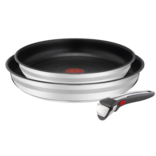 Jamie Oliver by Tefal Ingenio 3-teiliges Pfannenset abnehmbarer Griff, 24/28 cm, stapelbar, platzsparend, Pfannenset Induktion mit Antihaftversiegelung, einfache Handhabung und Reinigung, L97691 Jamie Oliver by Tefal Ingenio 3-teiliges Pfannenset abnehmbarer Griff, 24/28 cm, stapelbar, platzsparend, Pfannenset Induktion mit Antihaftversiegelung, einfache Handhabung und Reinigung, L97691 von Tefal
