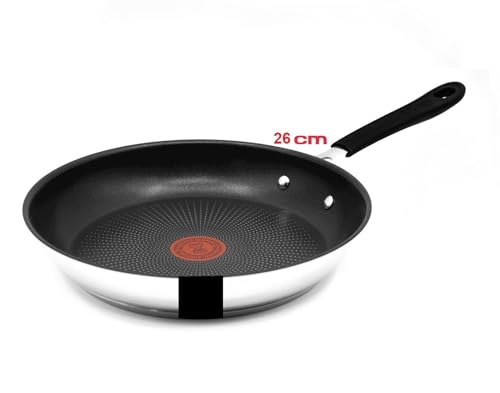 Tefal Jamie Oliver Pfanne 26 cm Induktion, Bratpfanne Edelstahl, Antihaft Beschichtet, Hoher Rand, Backofenfest, Genieteter Griff, E30 von Tefal