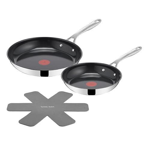 Jamie Oliver by TEFAL Direct Cook Bratpfannen-Set, 2-tlg. 24/28 cm, inkl. Pfannenschoner, antihaftbeschichtete Keramikoberfläche, Thermo-Signal, für alle Herdarten, H880S334 von Tefal