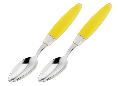 Tefal K2080314 2 x Fresh Kitchen Gelbe Grapefruit-Löffel, Edelstahl – 15,9 x 2,9 x 1,3 cm von Tefal