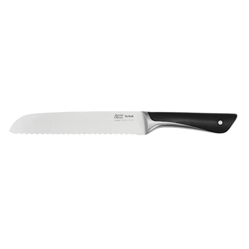 Jamie Oliver by Tefal K26703 Brotmesser 20 cm | hohe Schneideleistung | unverwechselbares Design | widerstandsfähige und langlebige Klingen | Edelstahl/Schwarz von Tefal