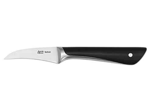 Tefal Jamie Oliver by K26716 Schälmesser 7 cm | hohe Schneideleistung | unverwechselbares Design | widerstandsfähige und langlebige Klingen | Edelstahl/Schwarz von Tefal