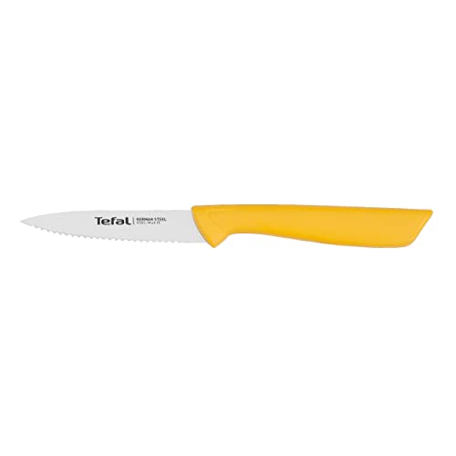 Tefal K27321 Colorfood Schälmesser 8 cm | gezahnt | deutscher Edelstahl | vielseitig | korrosionsbeständig | ergonomisch | sicher | Gelb von Tefal