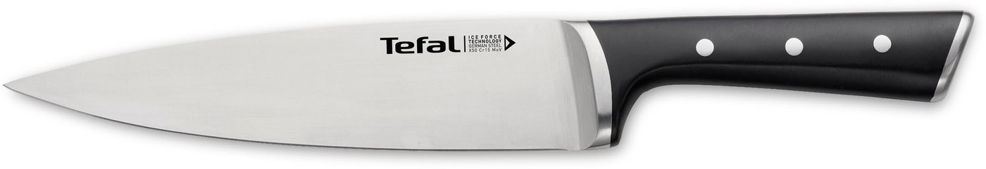 Tefal Kochmesser Ice Force, Edelstahl, dauerhafte Leistungsstärke, Handschutz, Eishärtung, Schwarz von Tefal