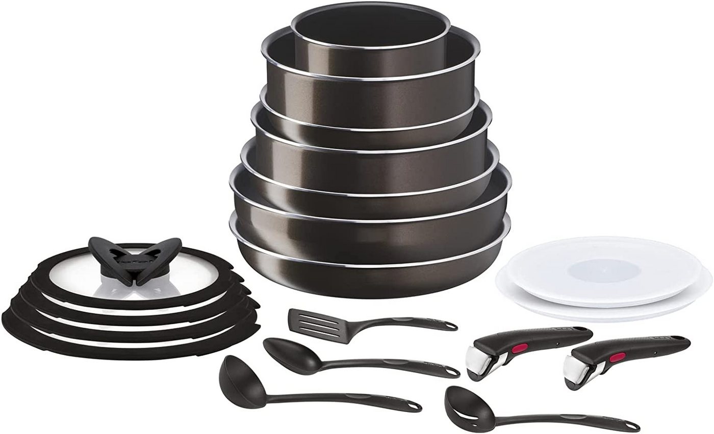 Tefal Kochtopf Tefal 19-teiliges Kochgeschirr-Set Ingenio XL Intense Topf&Pfanne, (19-tlg) von Tefal