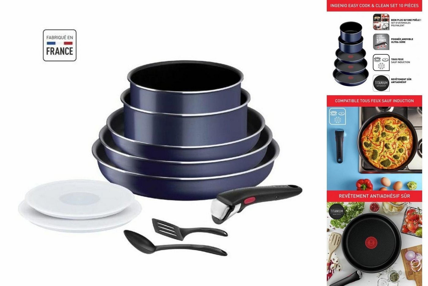 Tefal Kochtopf Tefal Topfset L1579102 10 Stücke von Tefal