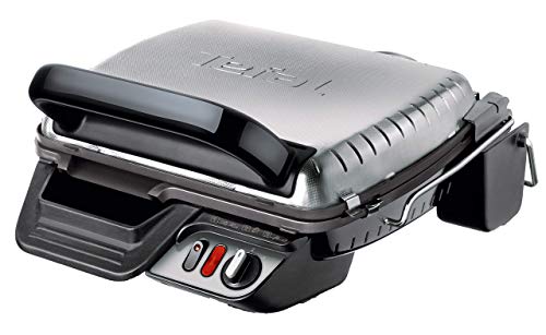 Tefal GC3060 3in1 Kontaktgrill | mit Überback-Funktion | doppelte Grillfläche wenn aufgeklappt als Tischgrill/BBQ | Sandwich, Steak, Panini | regelbarer Thermostat | antihaftbeschichtet | Grau von Tefal