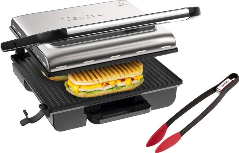 Tefal Kontaktgrill GC242D Inicio Grill Adjust, 2000 W, regelbarer Thermostat mit 3 Stufen, antihaftbeschichtete Platten von Tefal