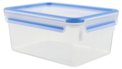 Tefal Master Frischhaltedose für Lebensmittel, rechteckig, transparent/blau, Plastik, transparent/blau, 2.3 Litre von Tefal