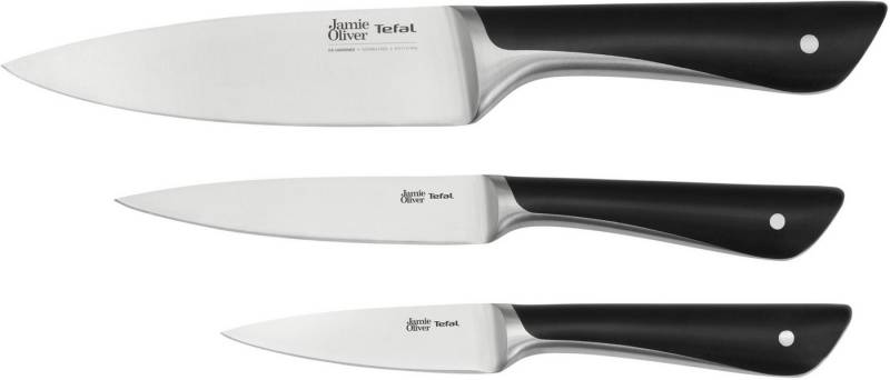 Tefal Messer-Set K267S3 Jamie Oliver (Set, 3-tlg., Kochmesser 15 cm, Universalmesser 12 cm, Schälmesser 9 cm), hohe Leistung, unverwechselbares Design, widerstandsfähig/langlebig von Tefal